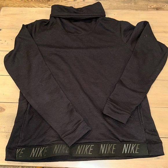Nike Dri-Fit Black Turtleneck Sweatshirt Sz M - Picture 1 of 4